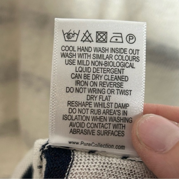 Pure Collection Linen Double Layer Striped Sweater NWT - Picture 12 of 14